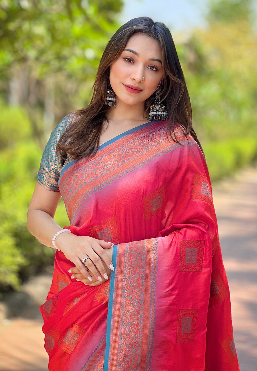 Pink Designer Collection Pure Silk Saree