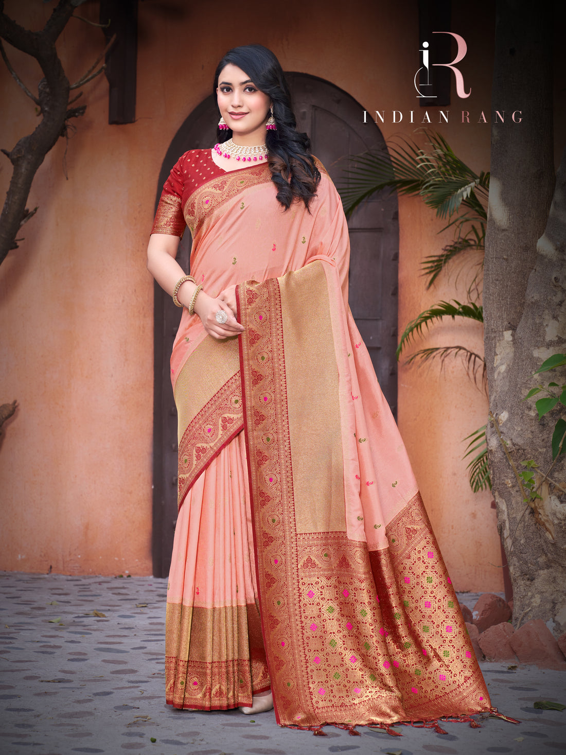 Premium Pure Silk Pink Color Party Wear Saree