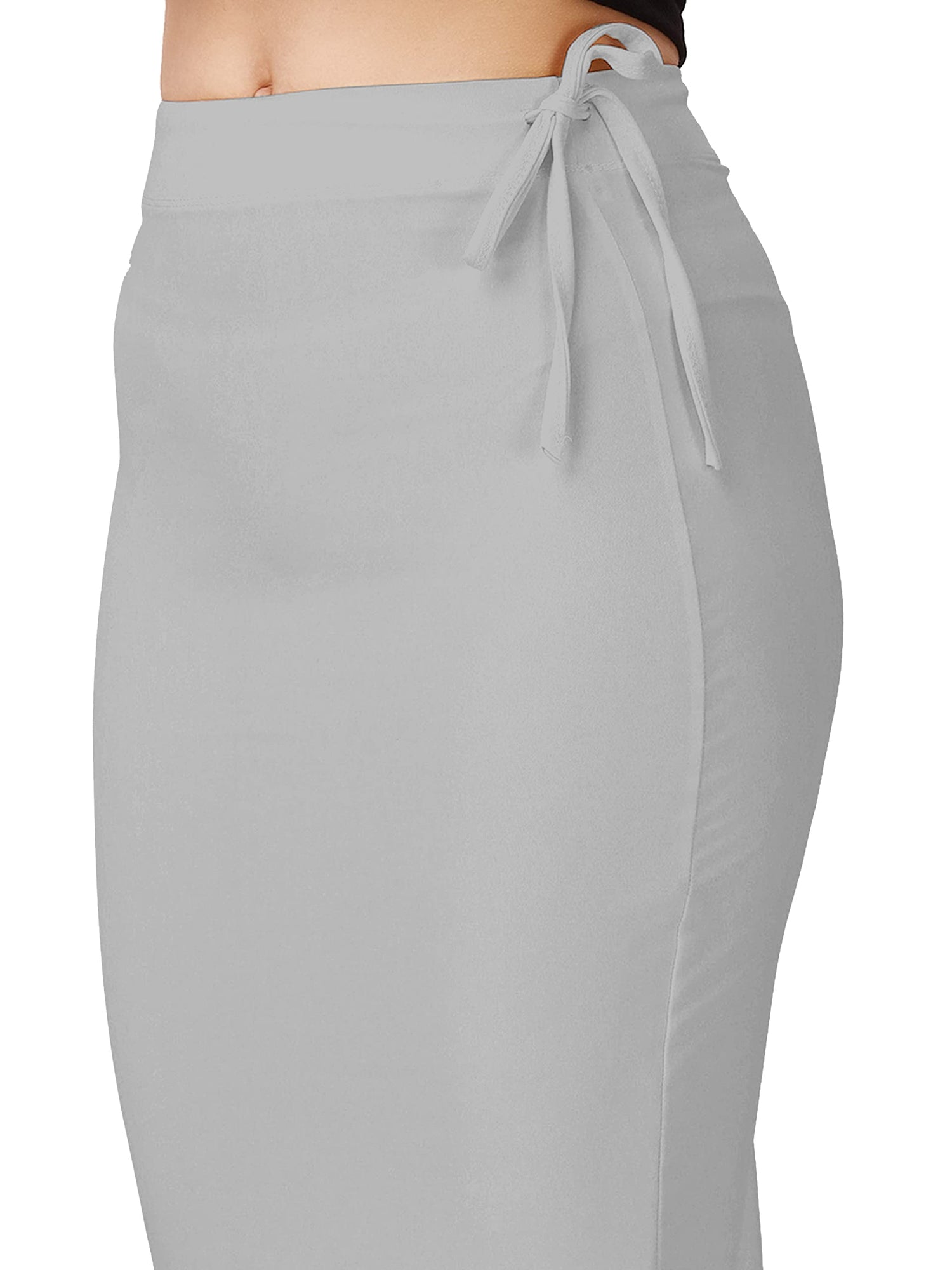 Saree Shapewear Petticoat In Light Grey With Drawstring