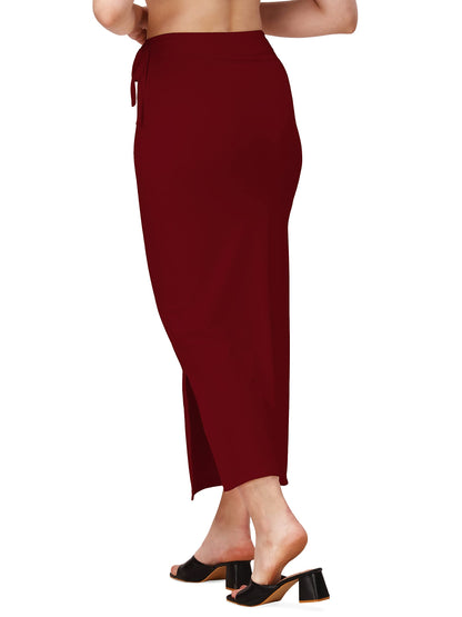 Saree Shapewear Petticoat In Maroon With Drawstring