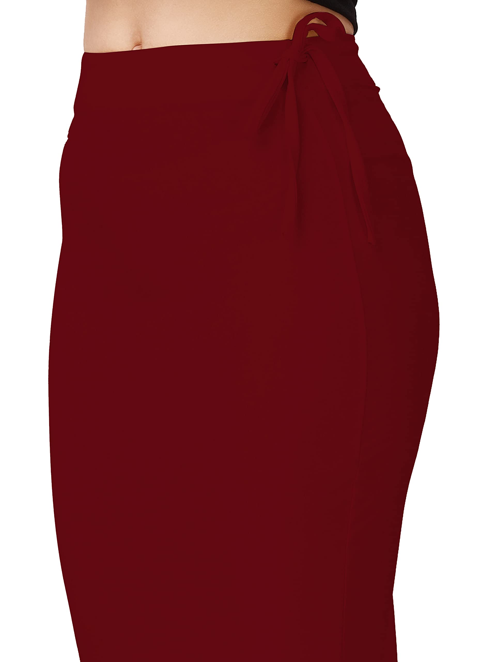 Saree Shapewear Petticoat In Maroon With Drawstring