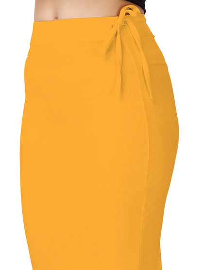 Saree Shapewear Petticoat In Mustard With Drawstring