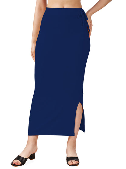 Saree Shapewear Petticoat In Navy Blue With Drawstring