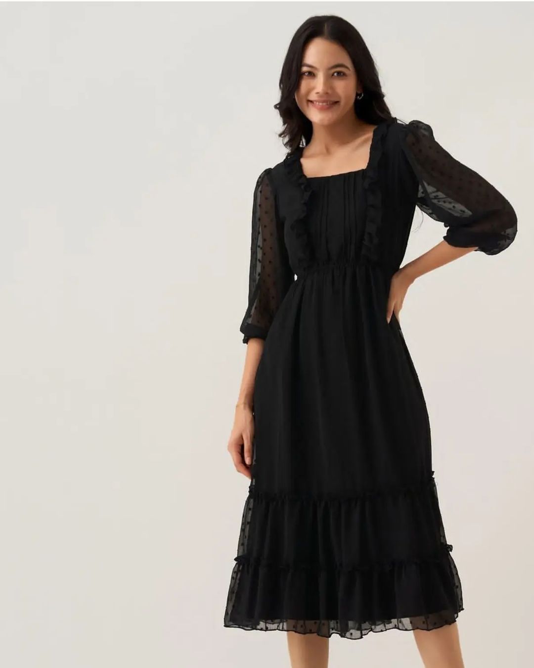 New Arrive Black Color Maxi Dress