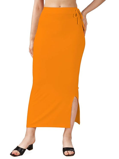 Saree Shapewear Petticoat In Orange With Drawstring