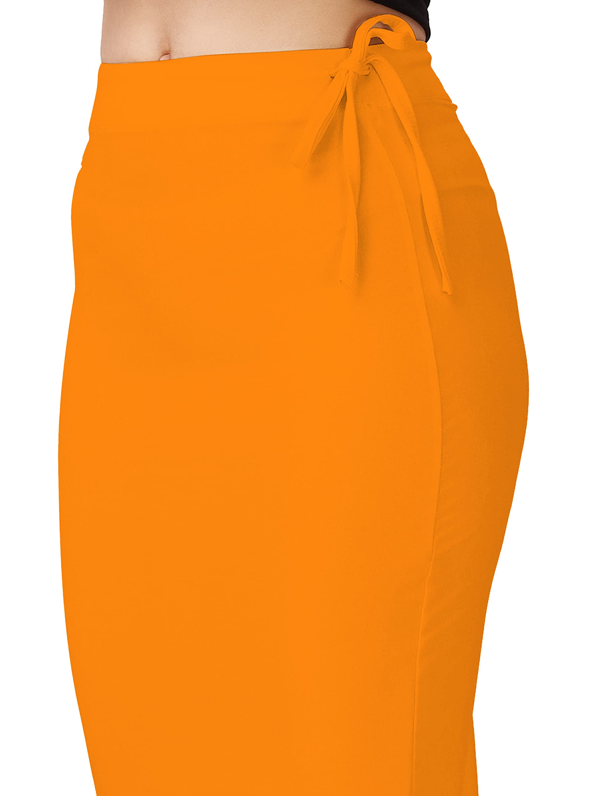 Saree Shapewear Petticoat In Orange With Drawstring