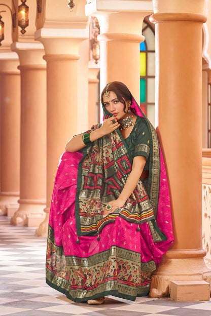 Heavy Dola Silk Pink Color Saree