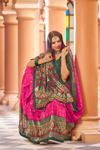 Heavy Dola Silk Pink Color Saree