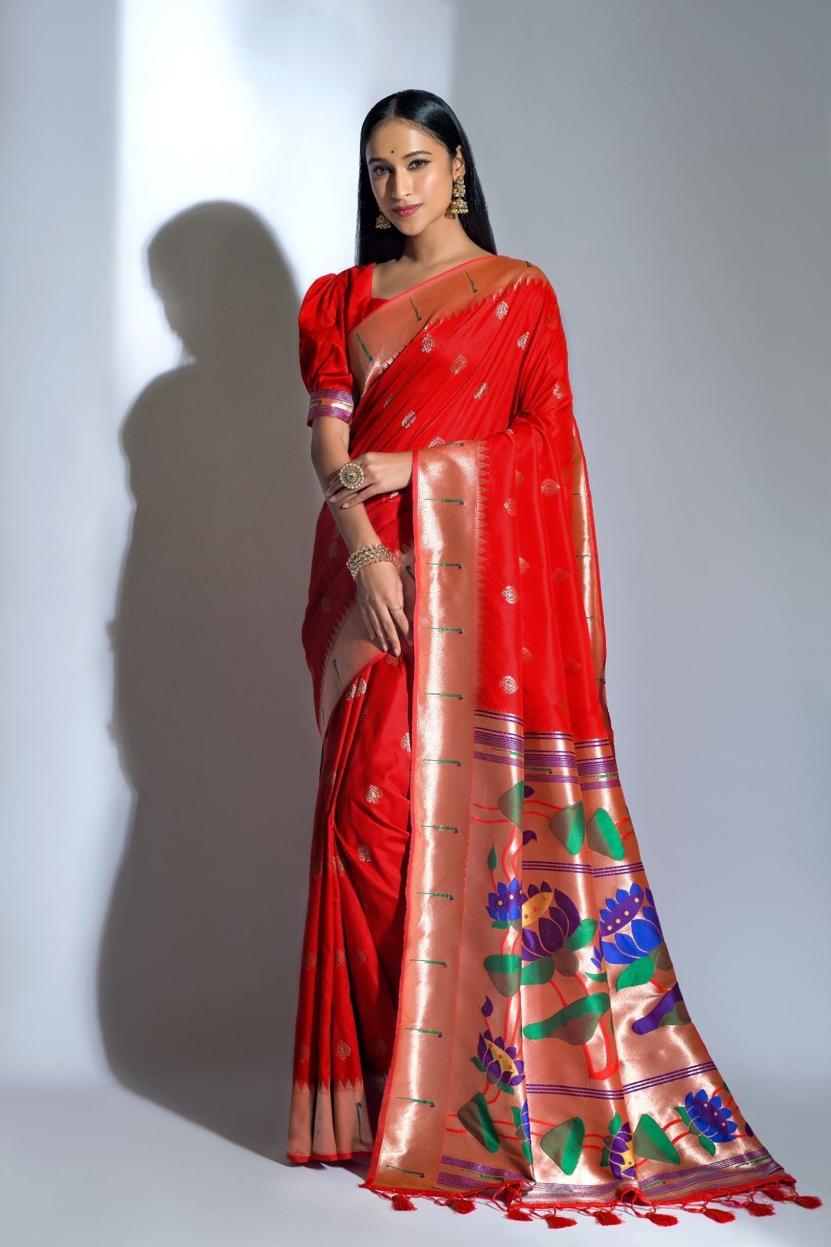 Red Color Festival Wear Paithani Silk Saree