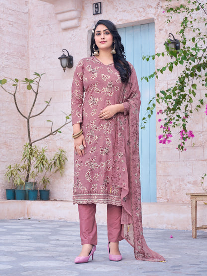 Exclusive Pink Straight Fit Cotton Suit Set