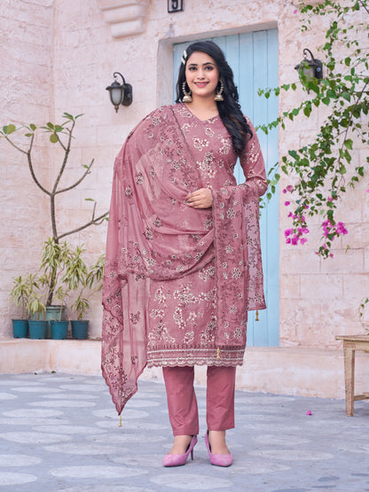 Exclusive Pink Straight Fit Cotton Suit Set