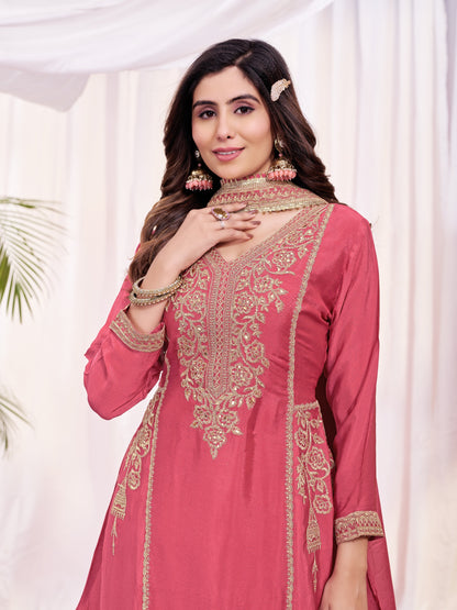 Stunning Pink Readymade Salwar Suit