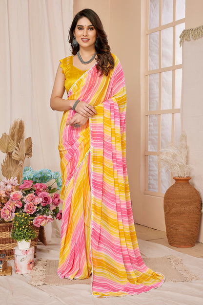 Pure Georgette Ready To Wear Printed Party Wear Saree