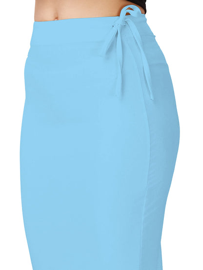 Saree Shapewear Petticoat In Sky Blue With Drawstring