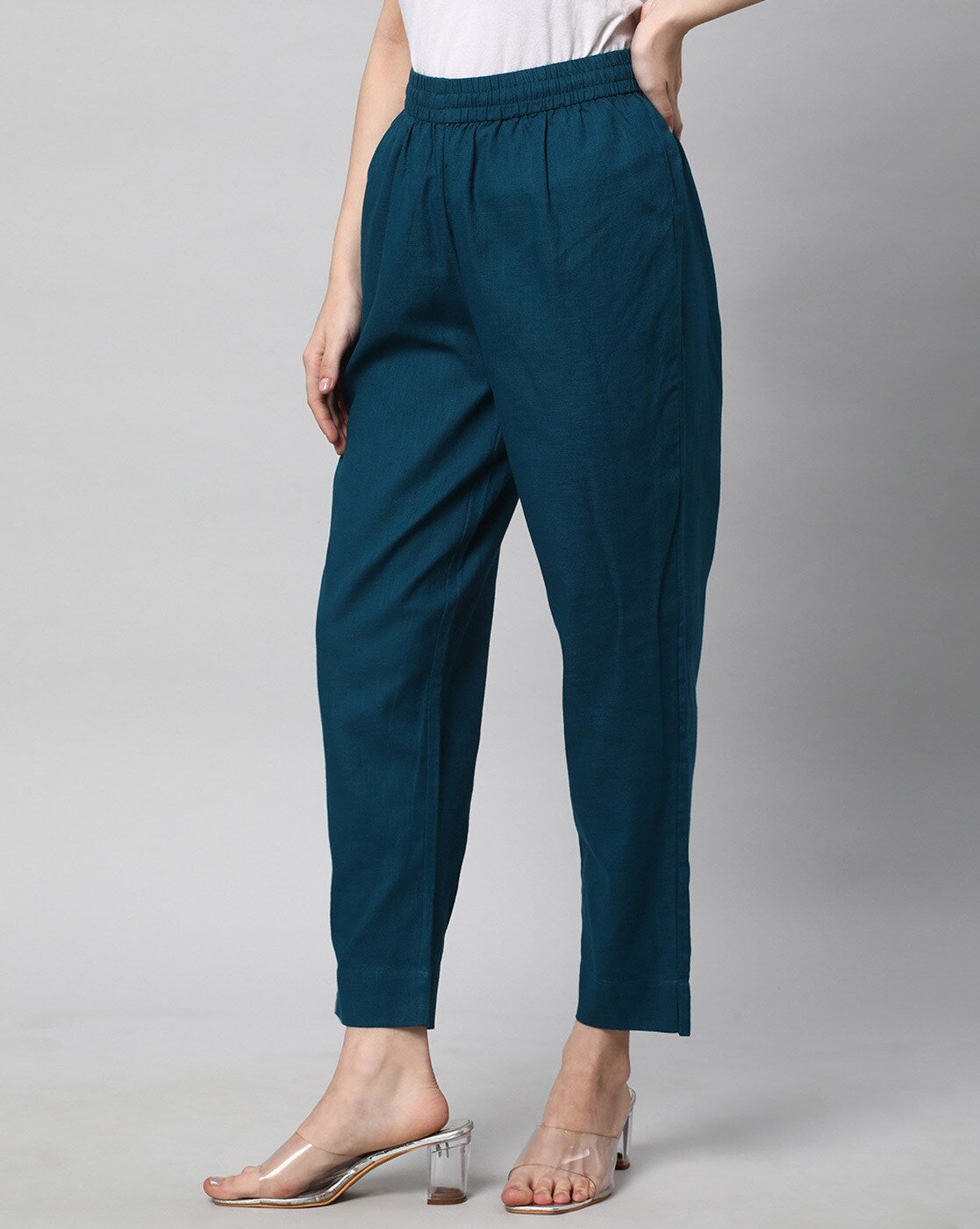 Relaxed Straight Leg Trousers ( Teal )