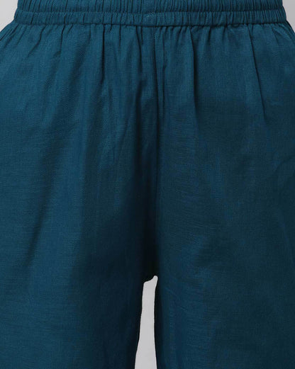 Relaxed Straight Leg Trousers ( Teal )