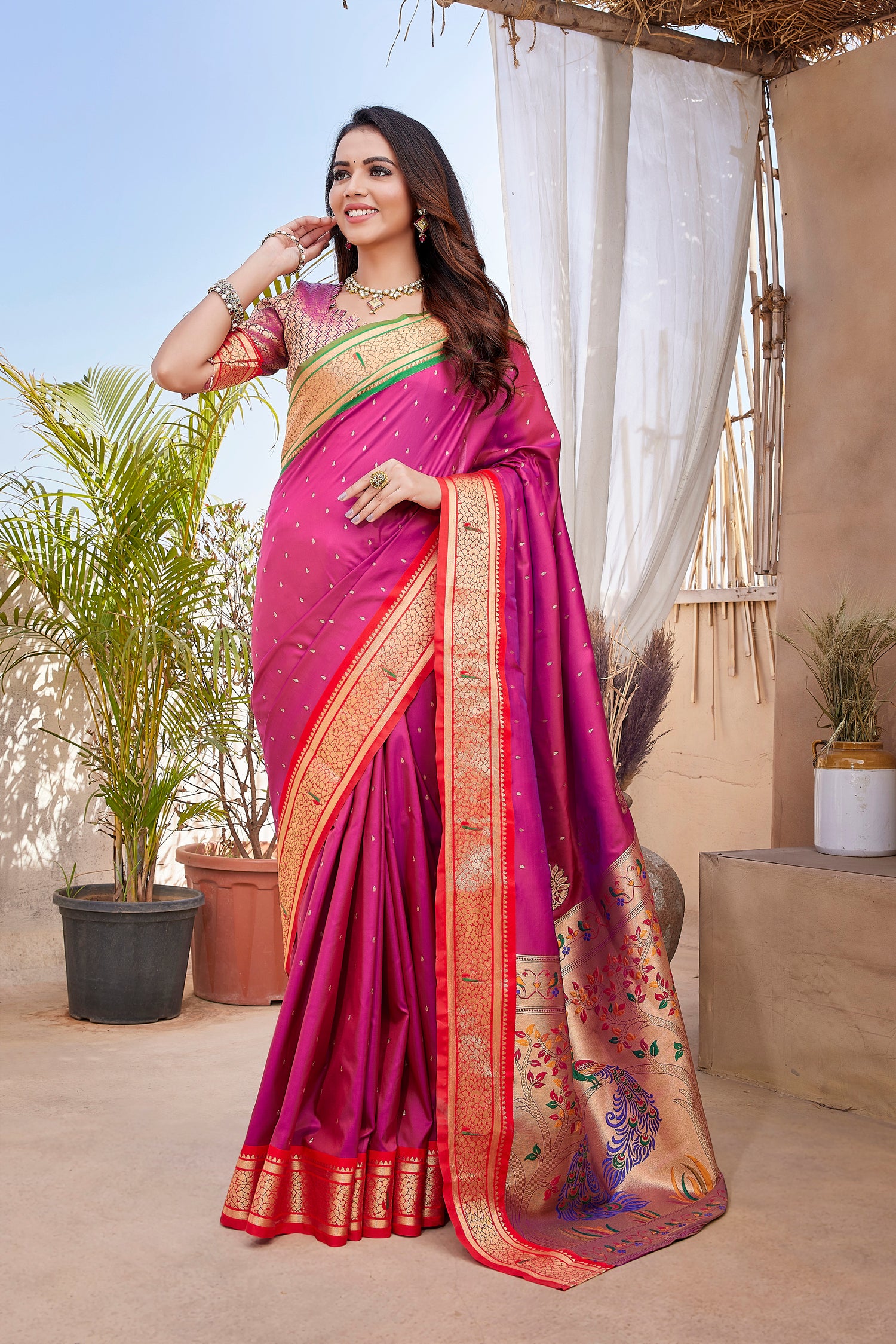 New Collection Pink Paithani Silk Saree