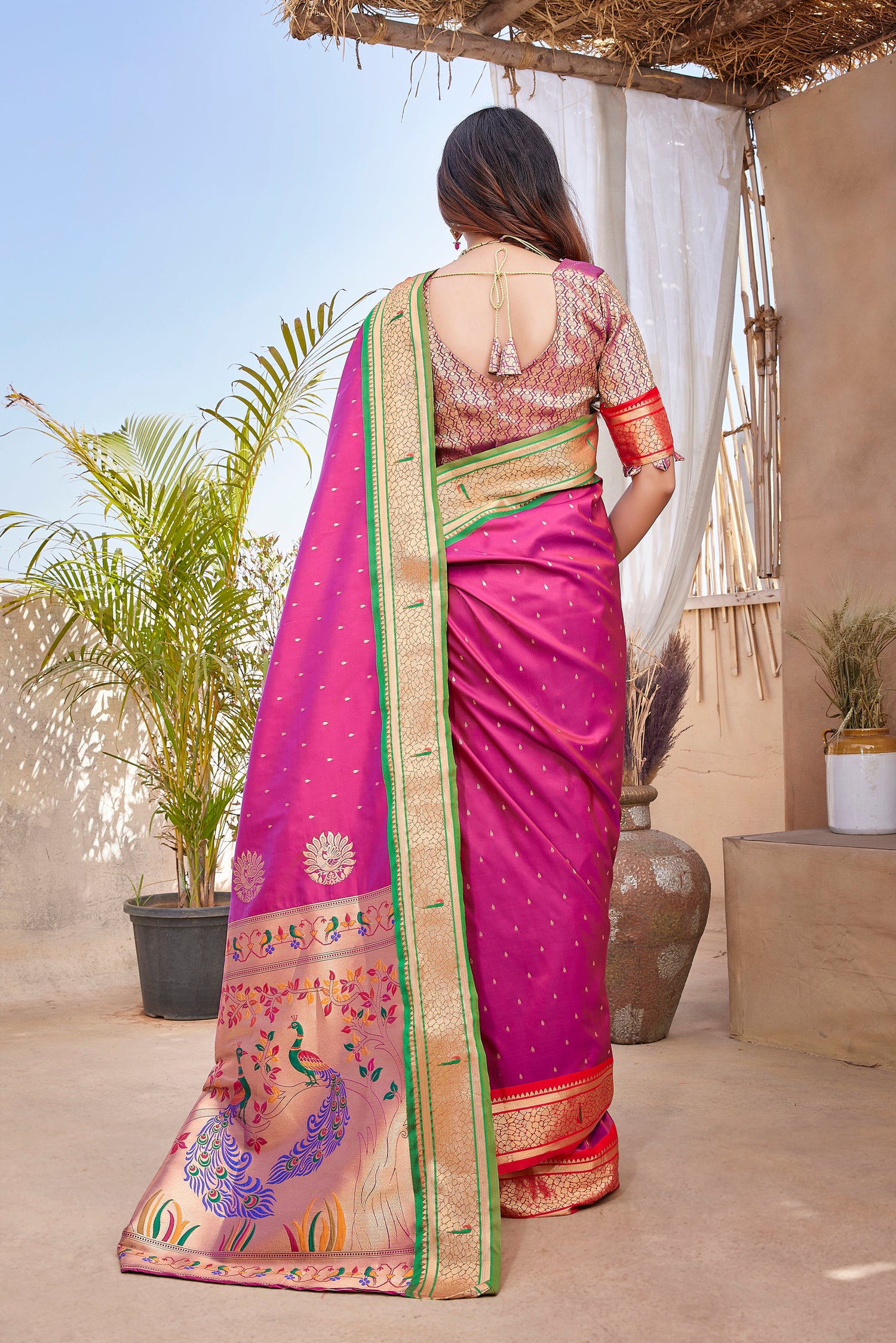 New Collection Pink Paithani Silk Saree