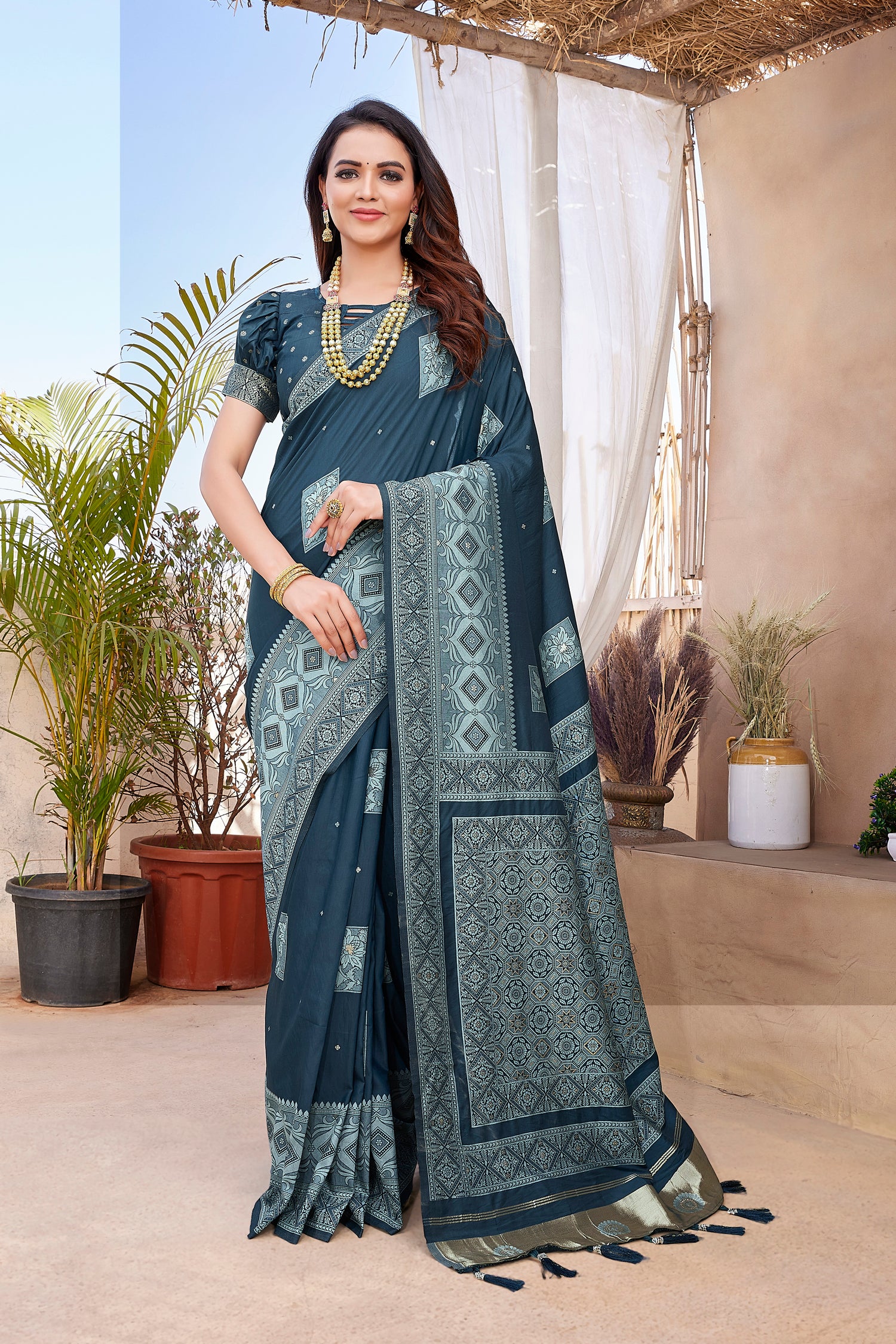 Paithani Silk Blue Color Fancy Saree