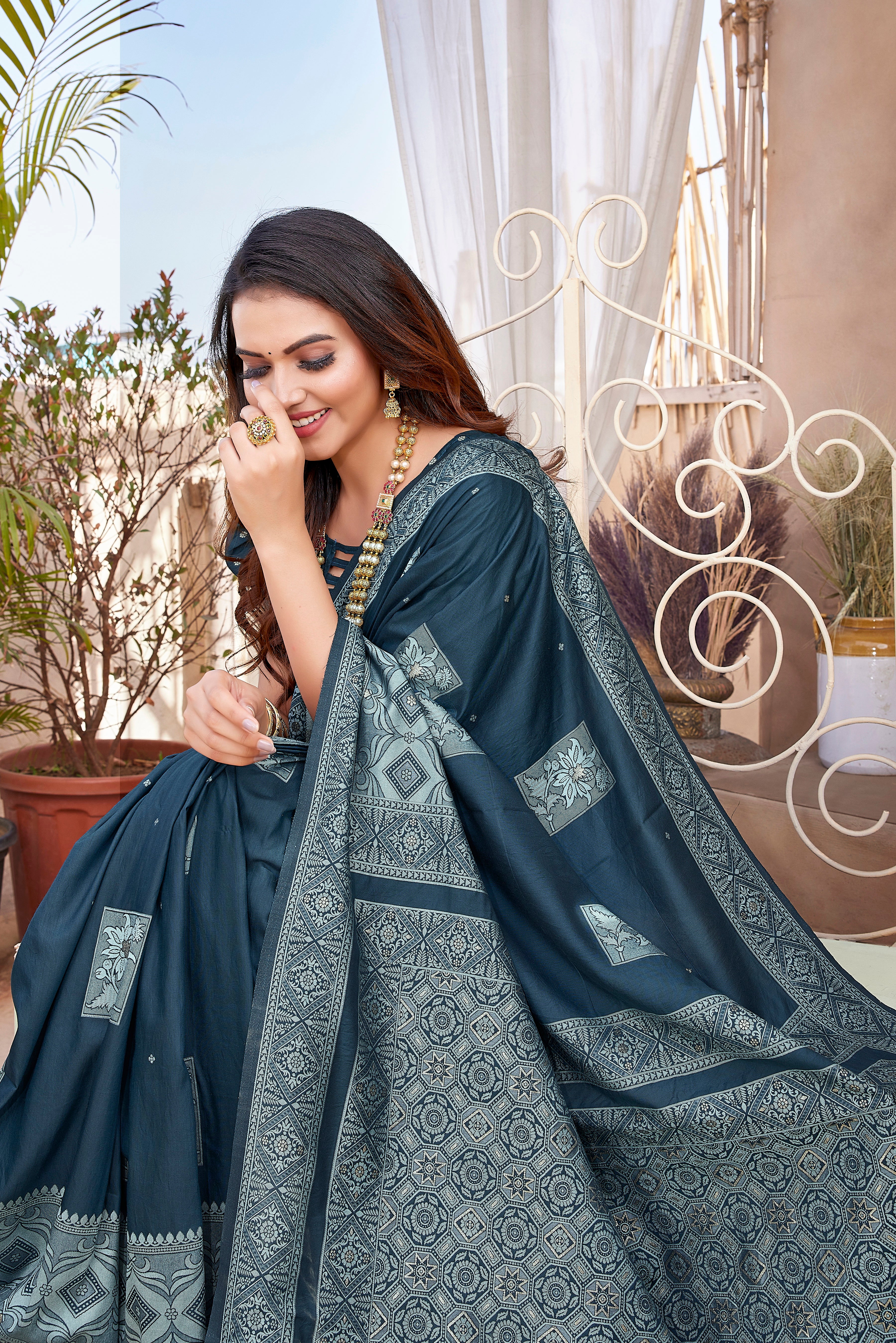 Paithani Silk Blue Color Fancy Saree