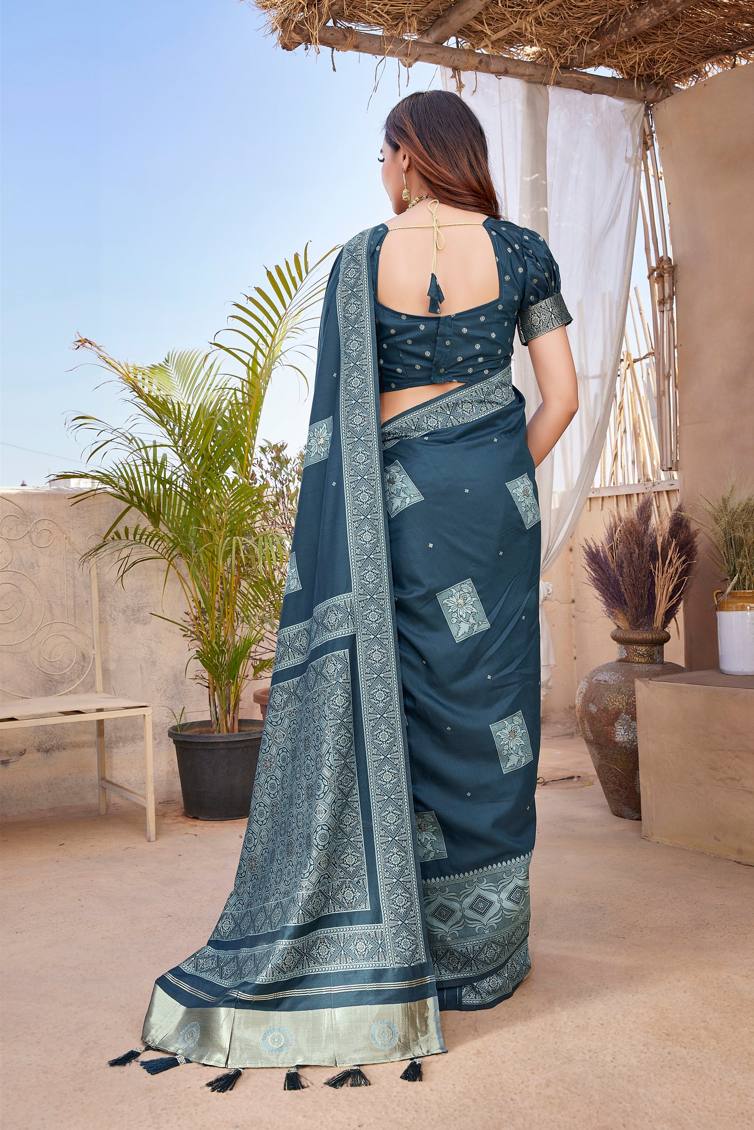 Paithani Silk Blue Color Fancy Saree