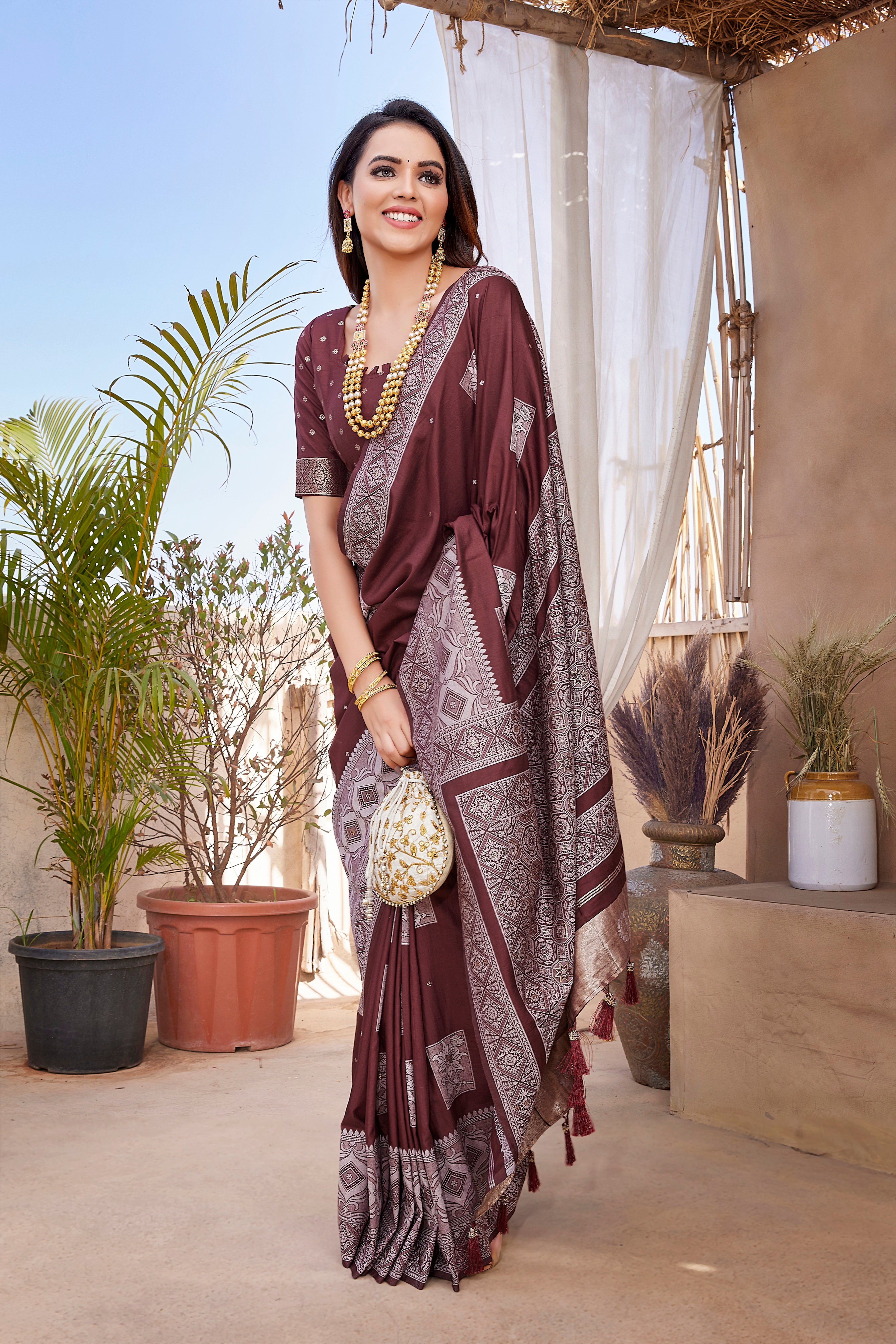 Maroon Paithani Silk Heavy Design Saree