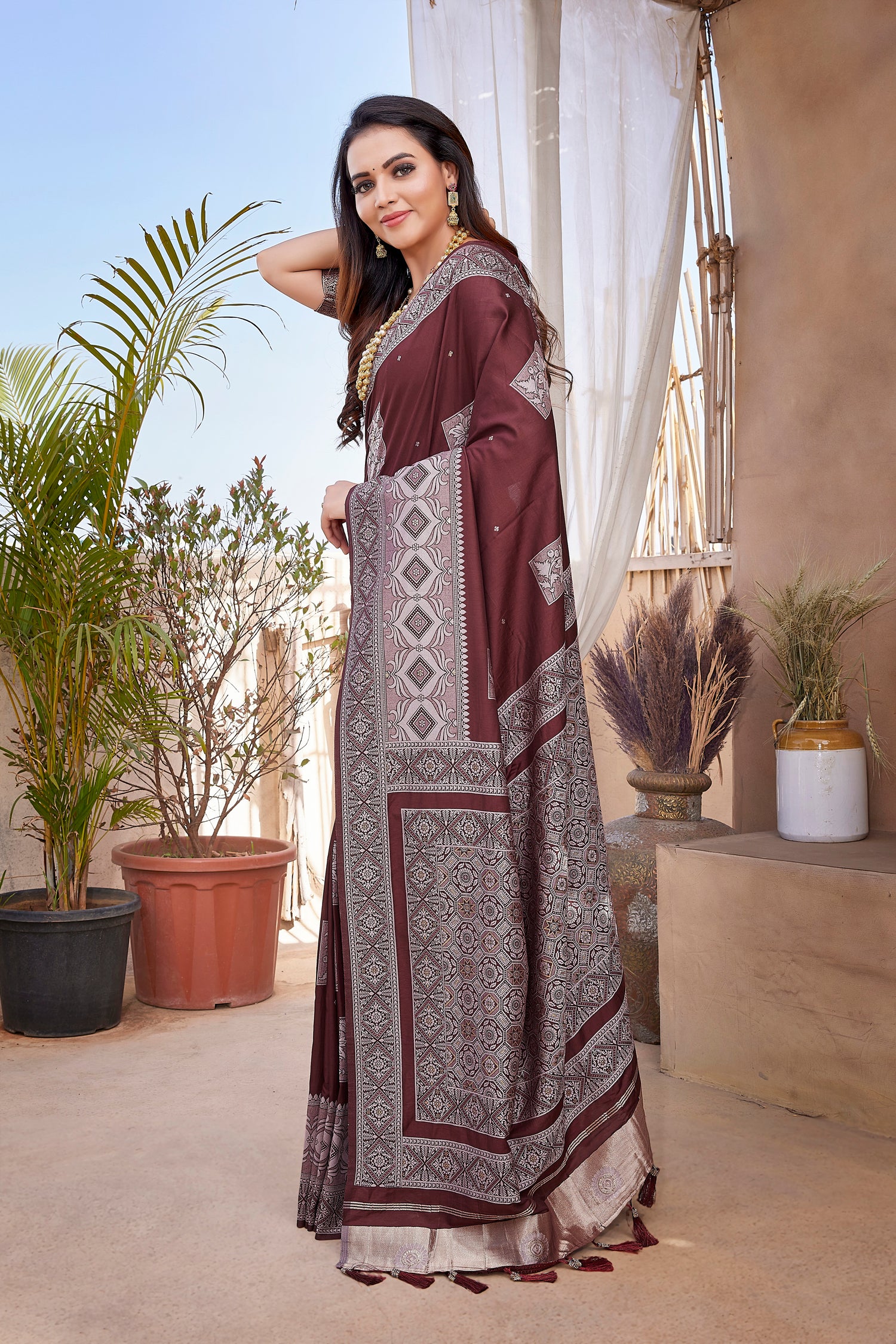 Maroon Paithani Silk Heavy Design Saree