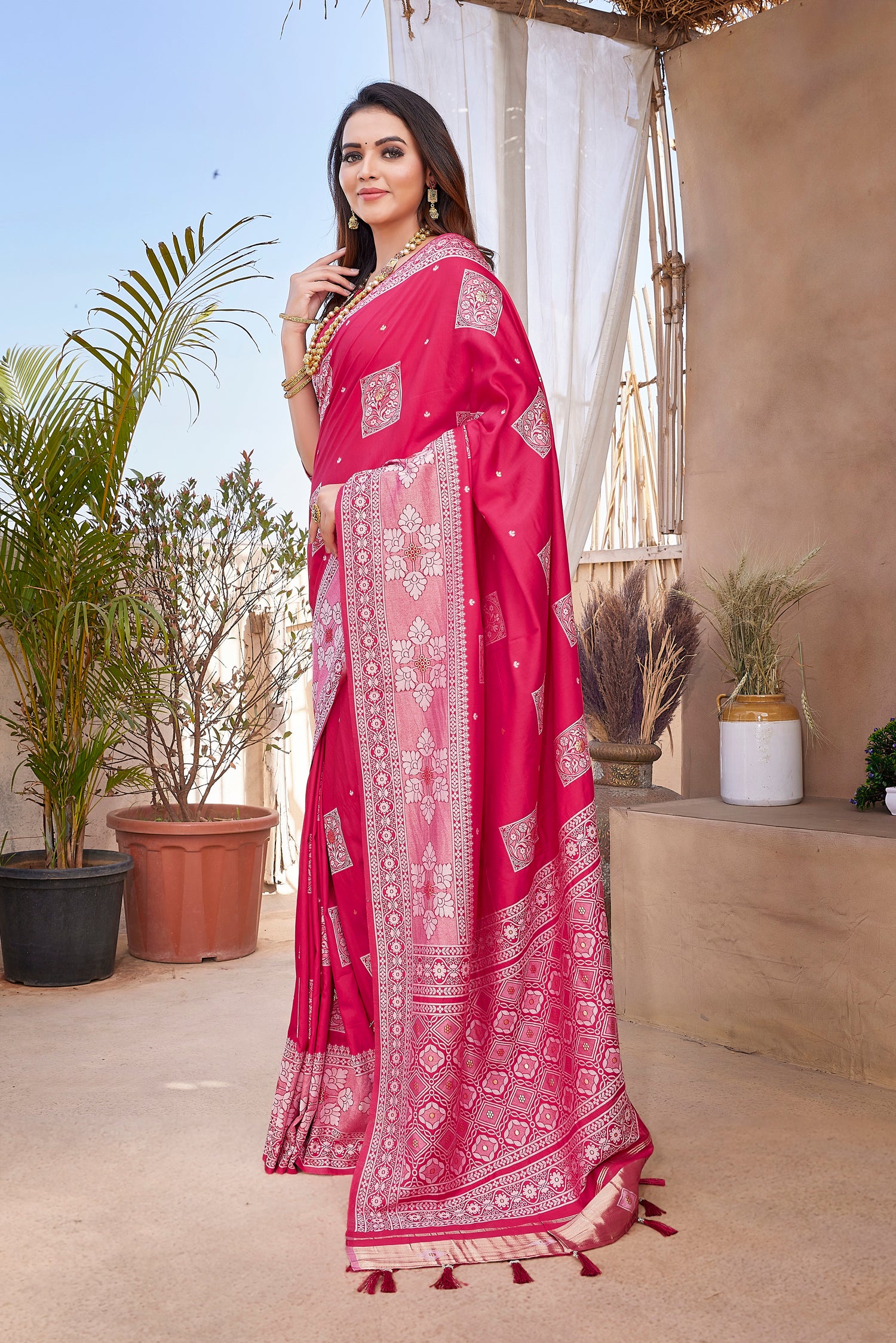 Paithani Silk Latest Design Pink Saree