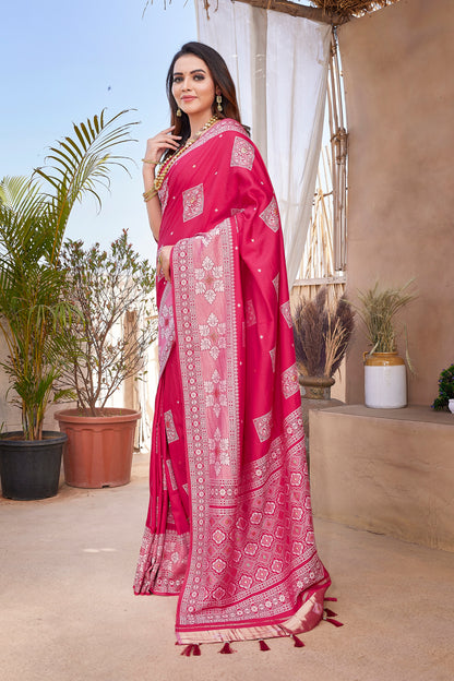 Paithani Silk Latest Design Pink Saree