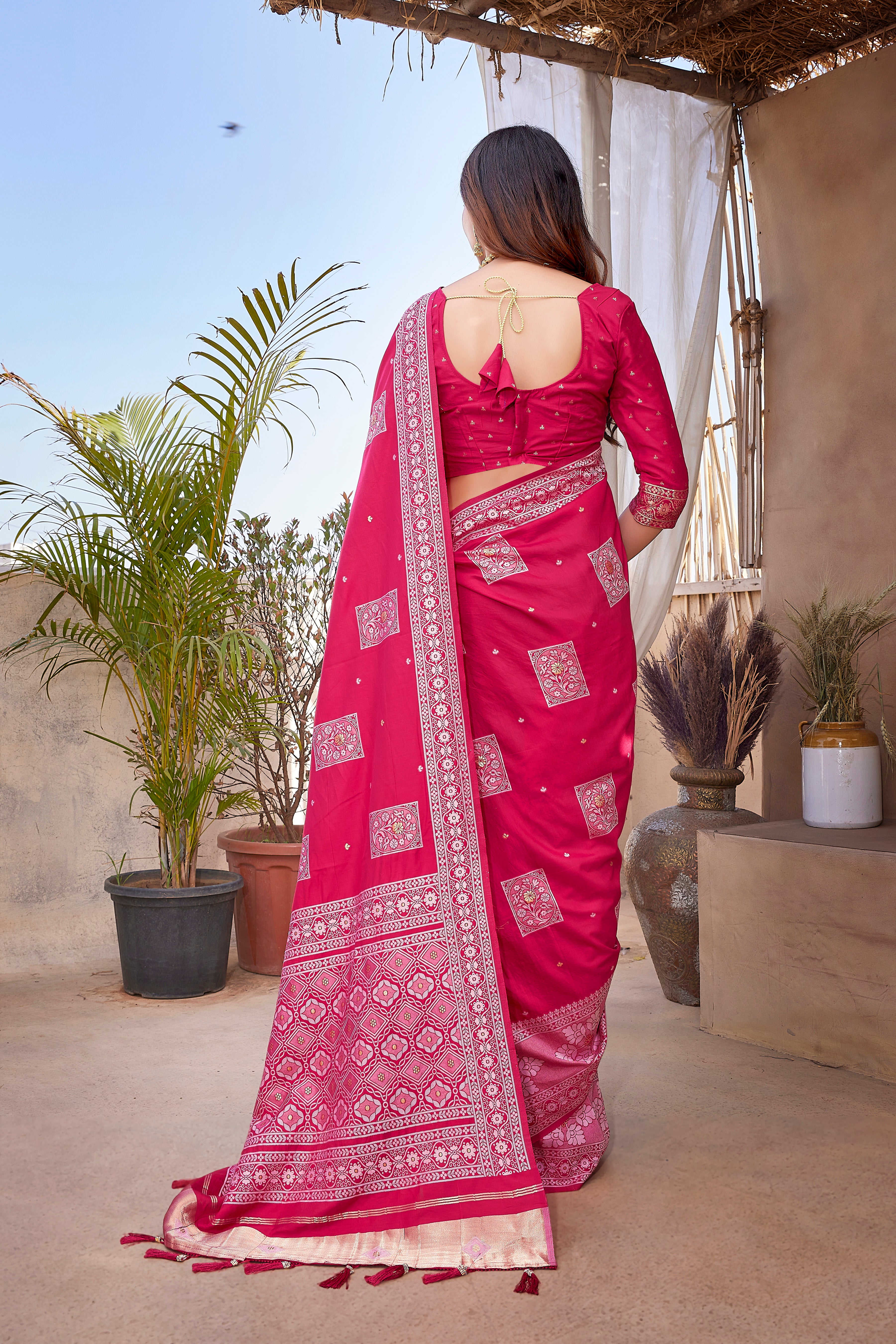 Paithani Silk Latest Design Pink Saree