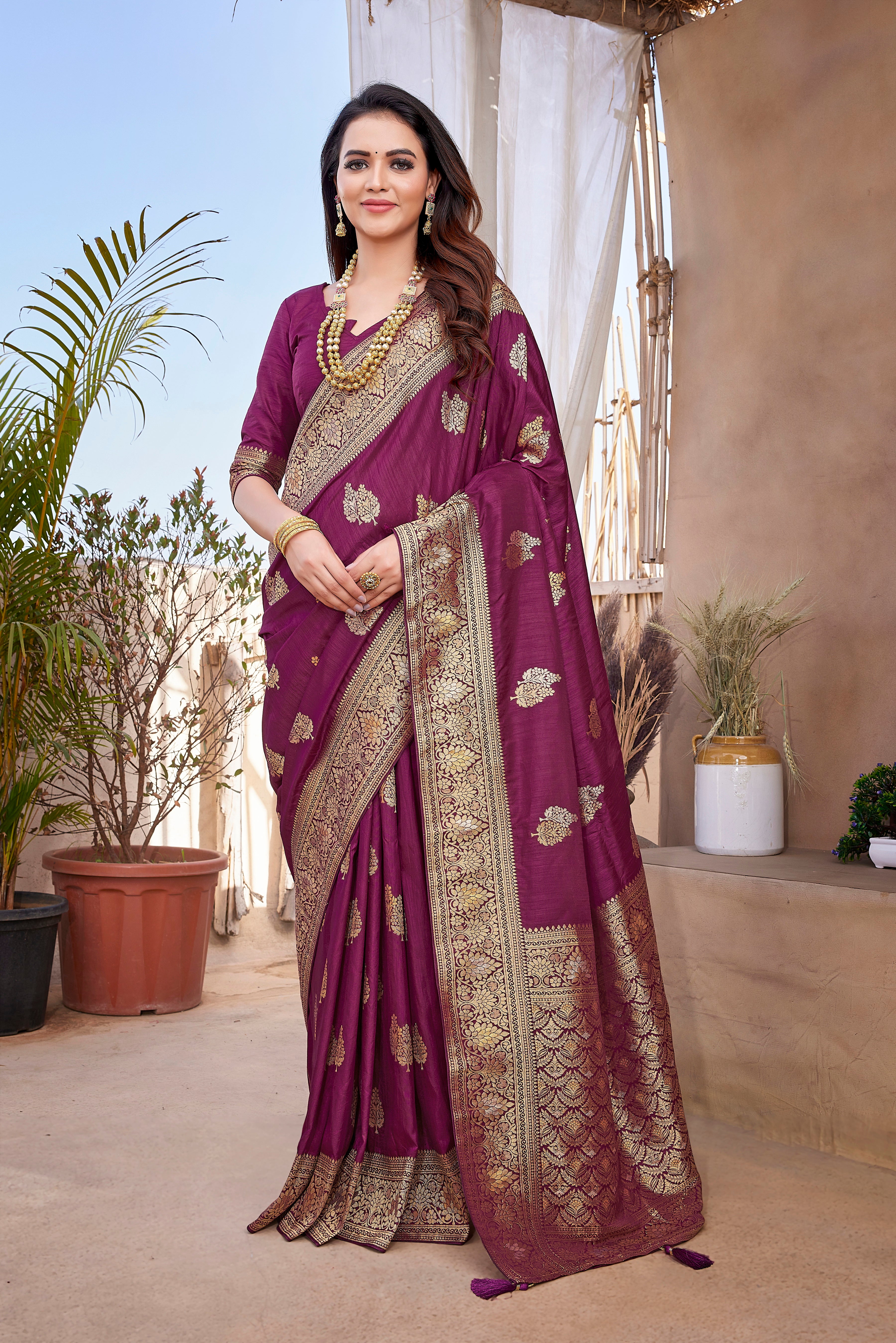 Purple Designer Paithani Silk Saree