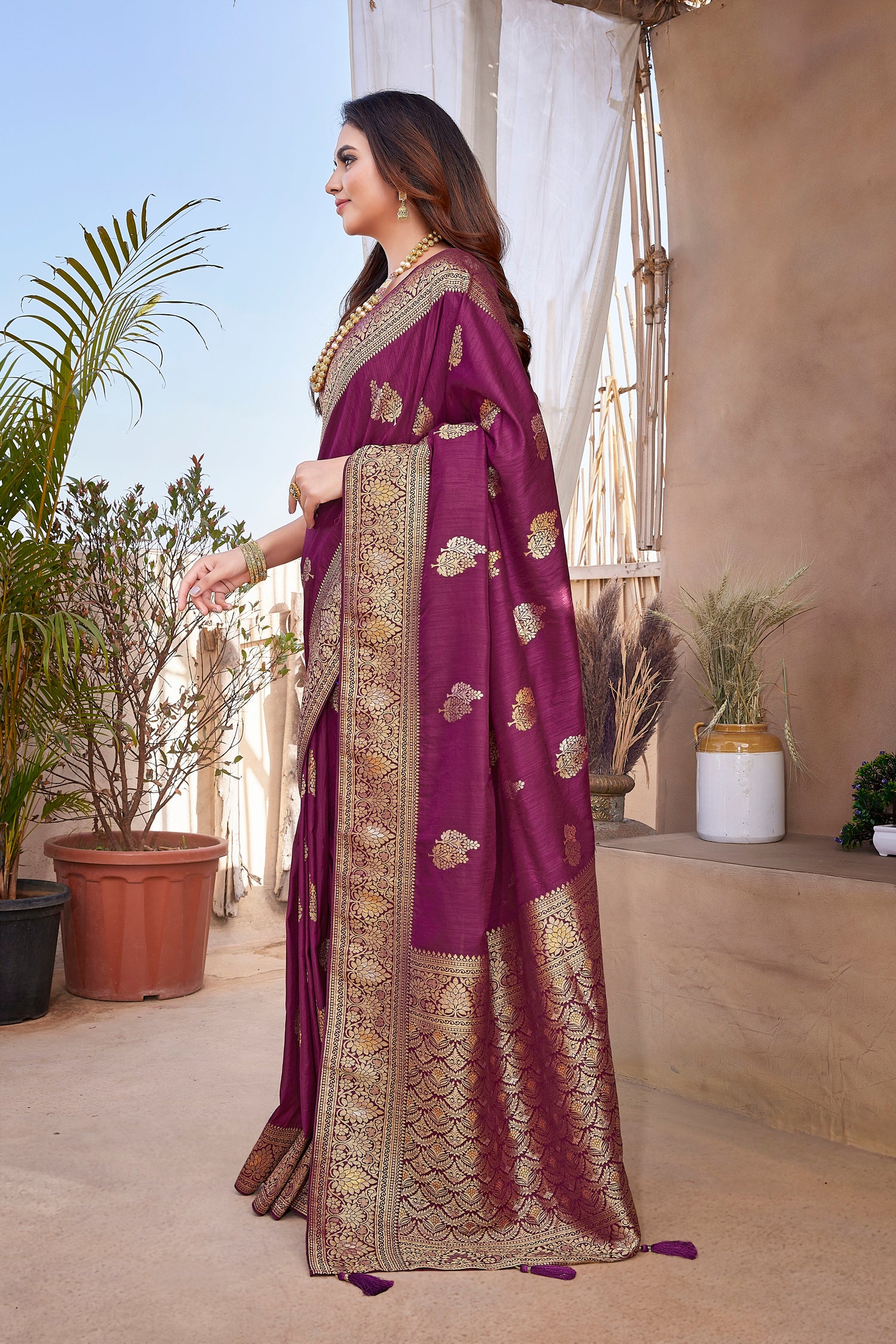 Purple Designer Paithani Silk Saree