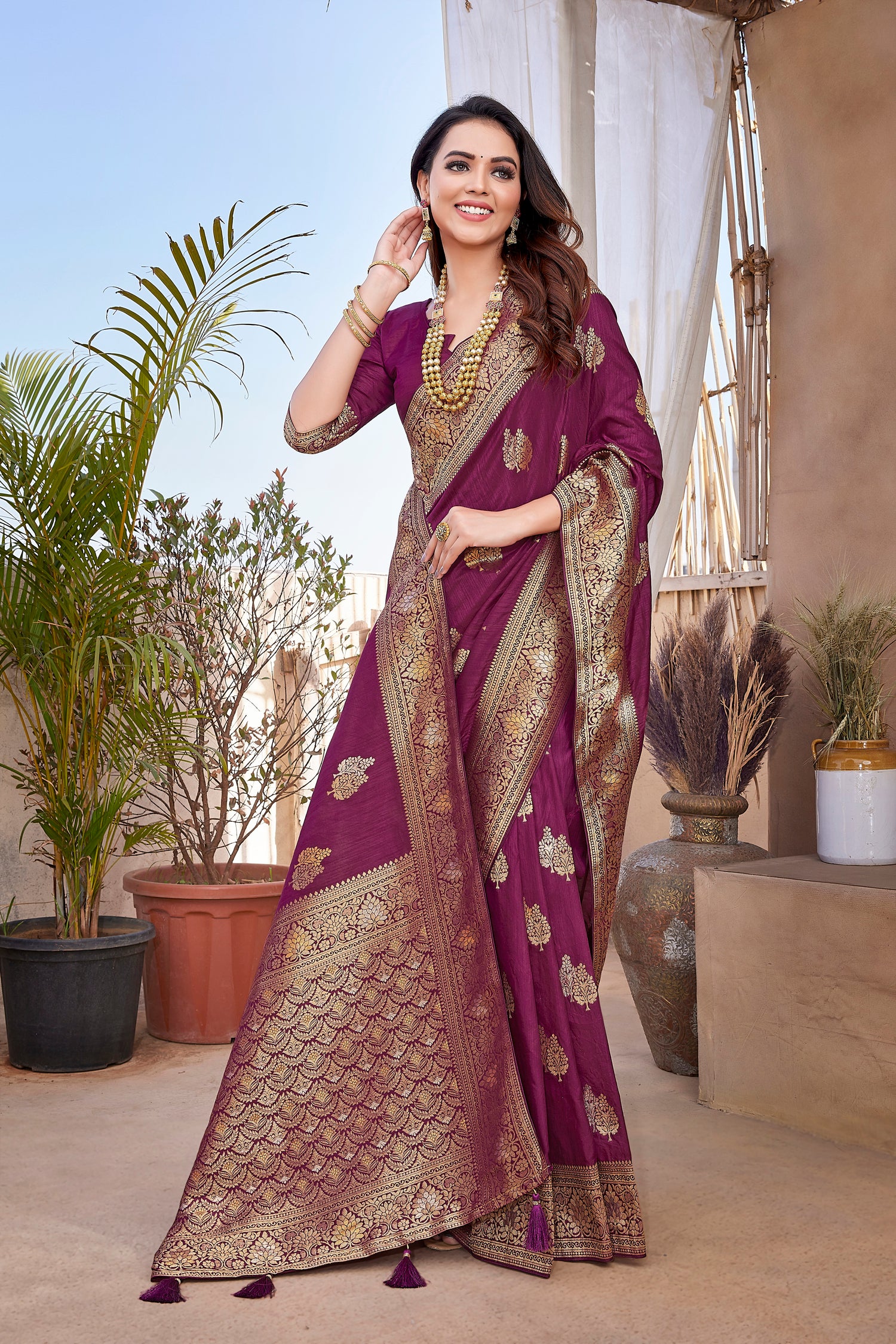 Purple Designer Paithani Silk Saree