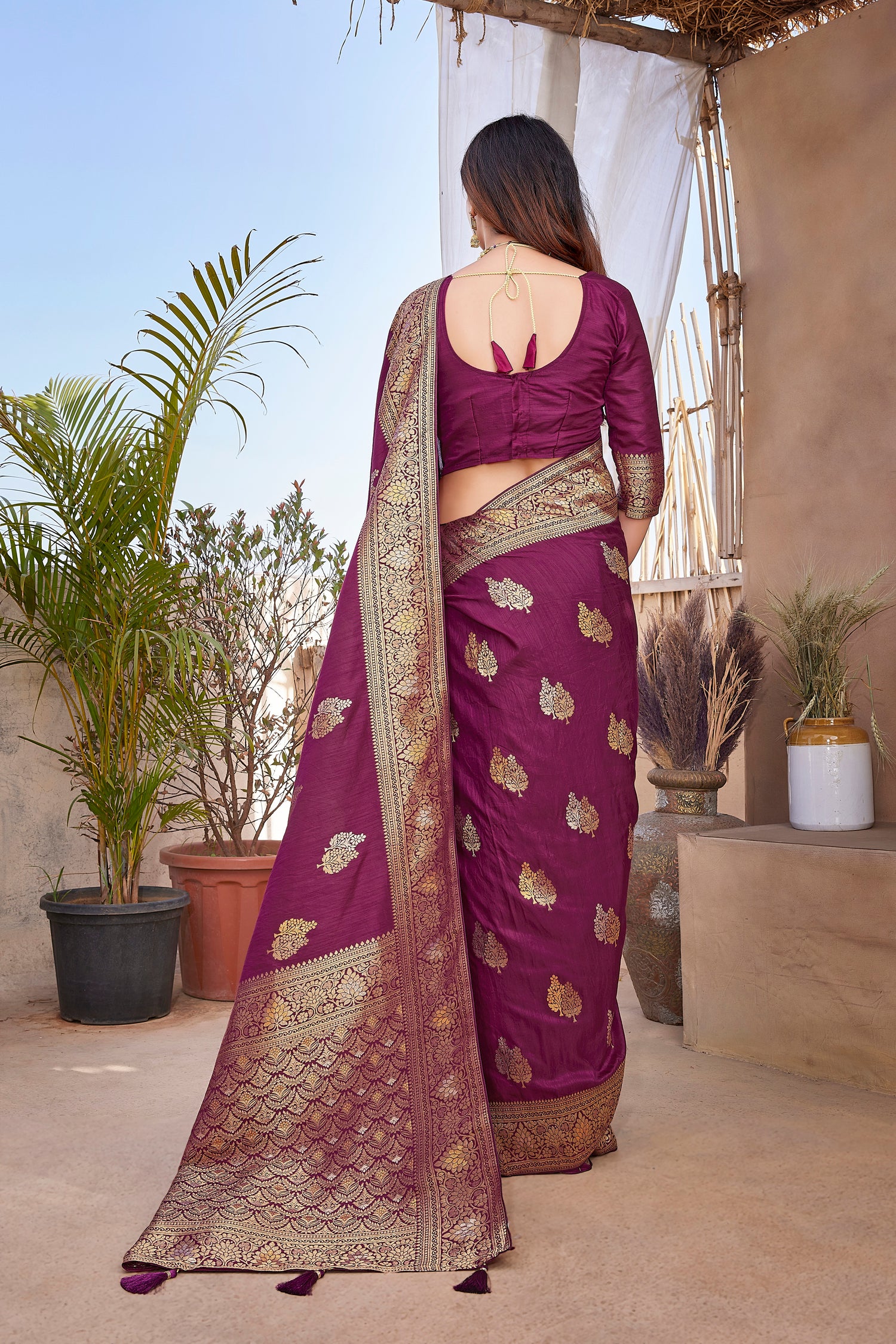 Purple Designer Paithani Silk Saree