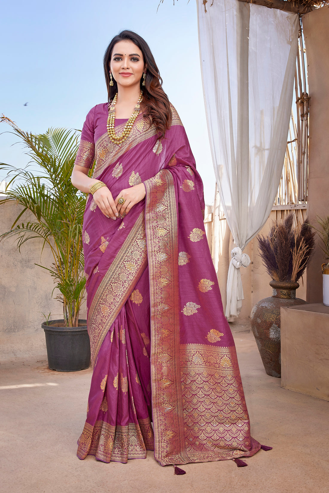 Paithani Silk Designer Purple Color Saree