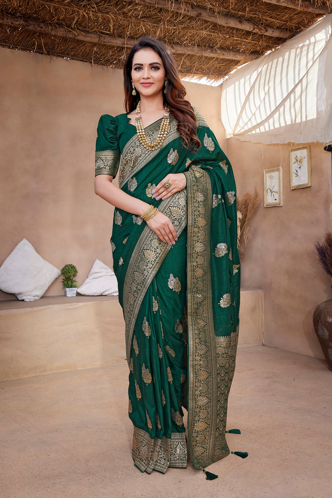 Classy Green Color Paithani Silk Saree