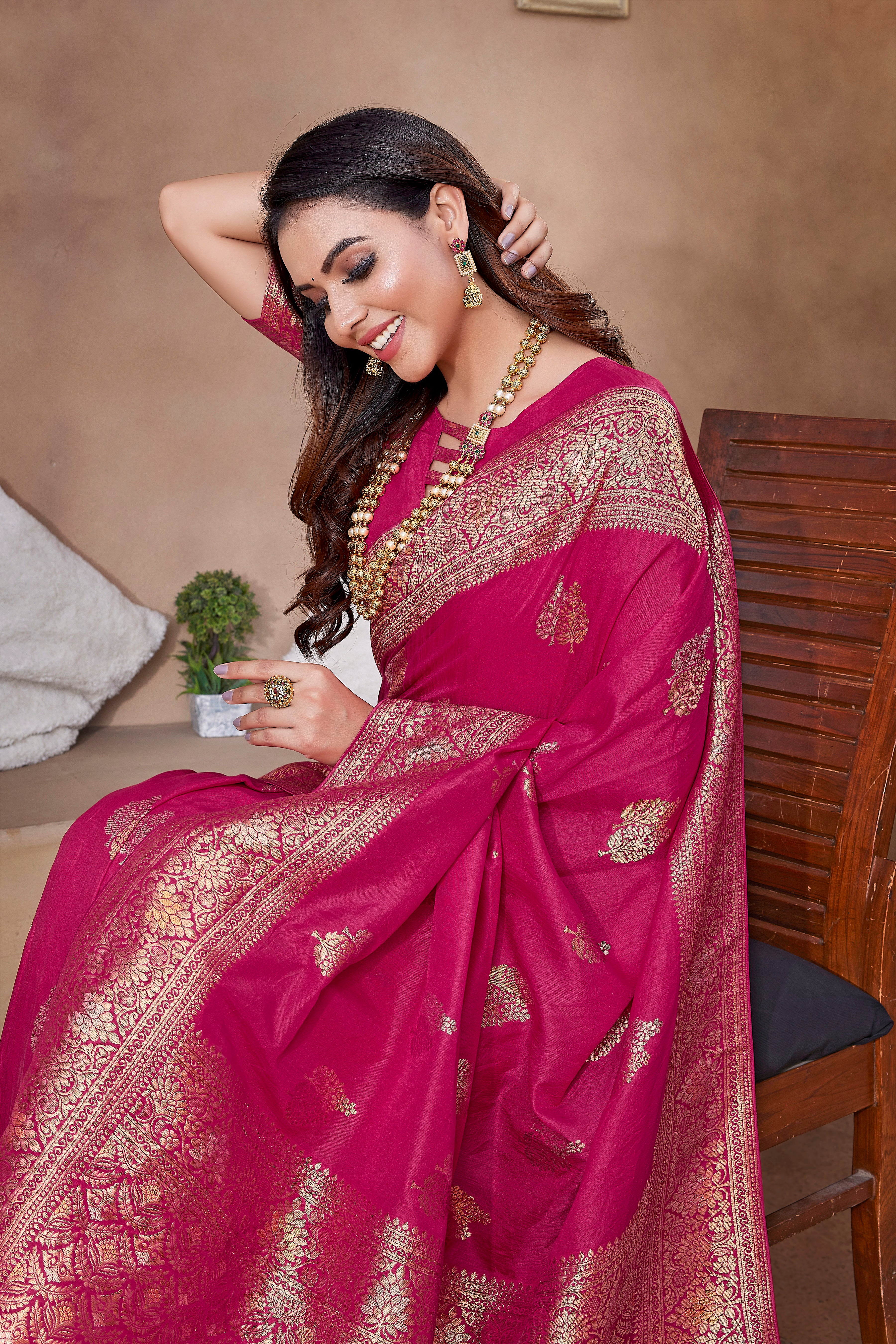 Elegance Paithani Silk Pink Color Saree