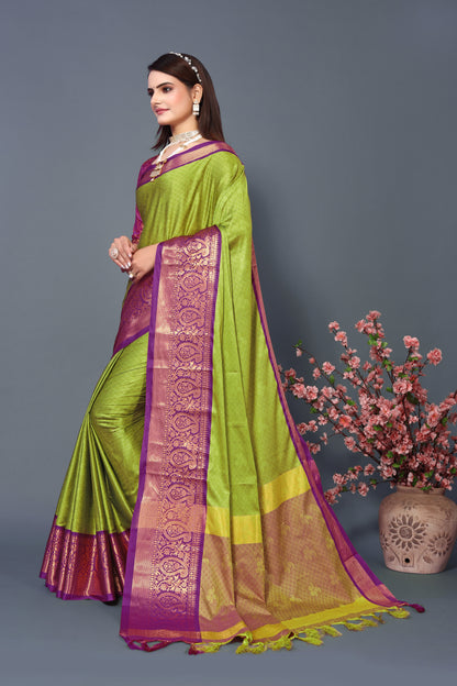 Rubina Silk Designer Green Color Saree