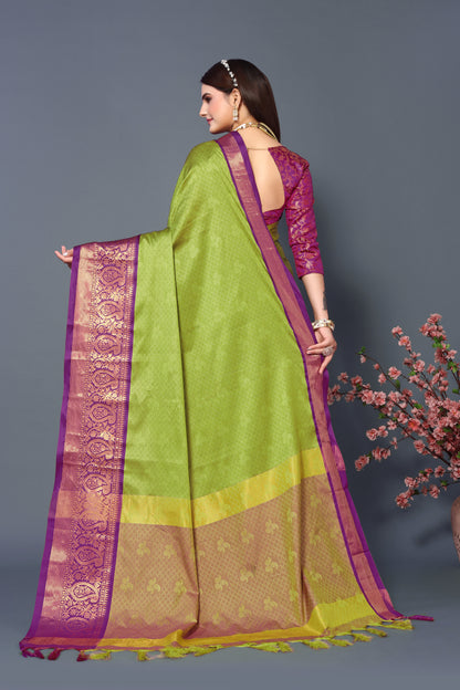 Rubina Silk Designer Green Color Saree