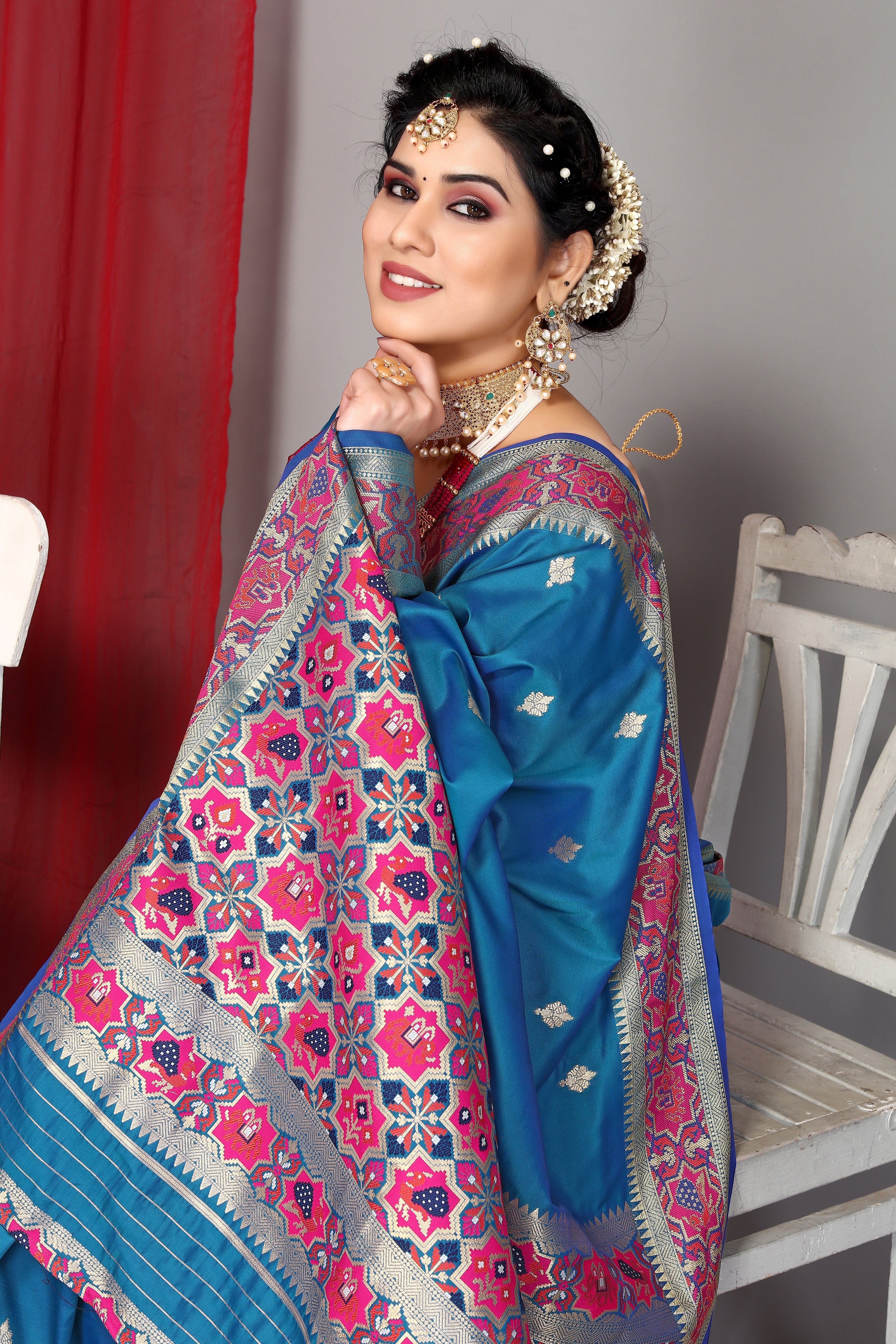 Blue Color Fancy Designer Paithani Silk Saree