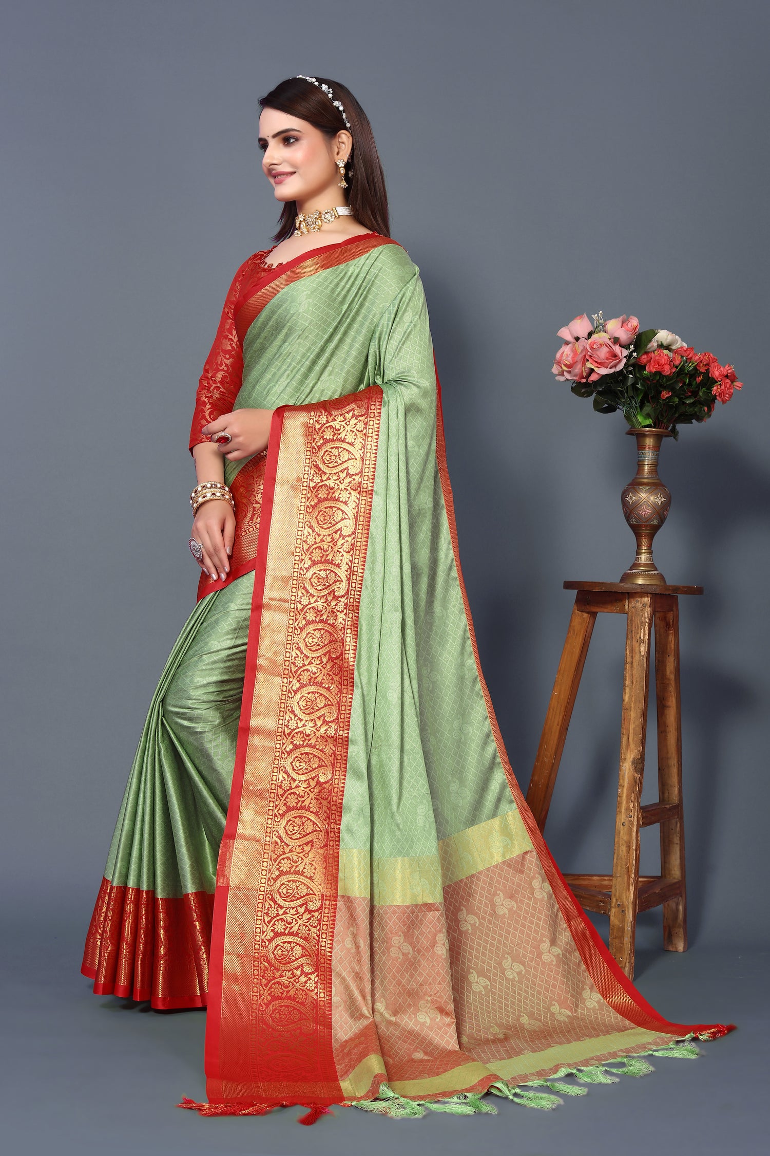 Green Color Heavy Rubina Silk Saree