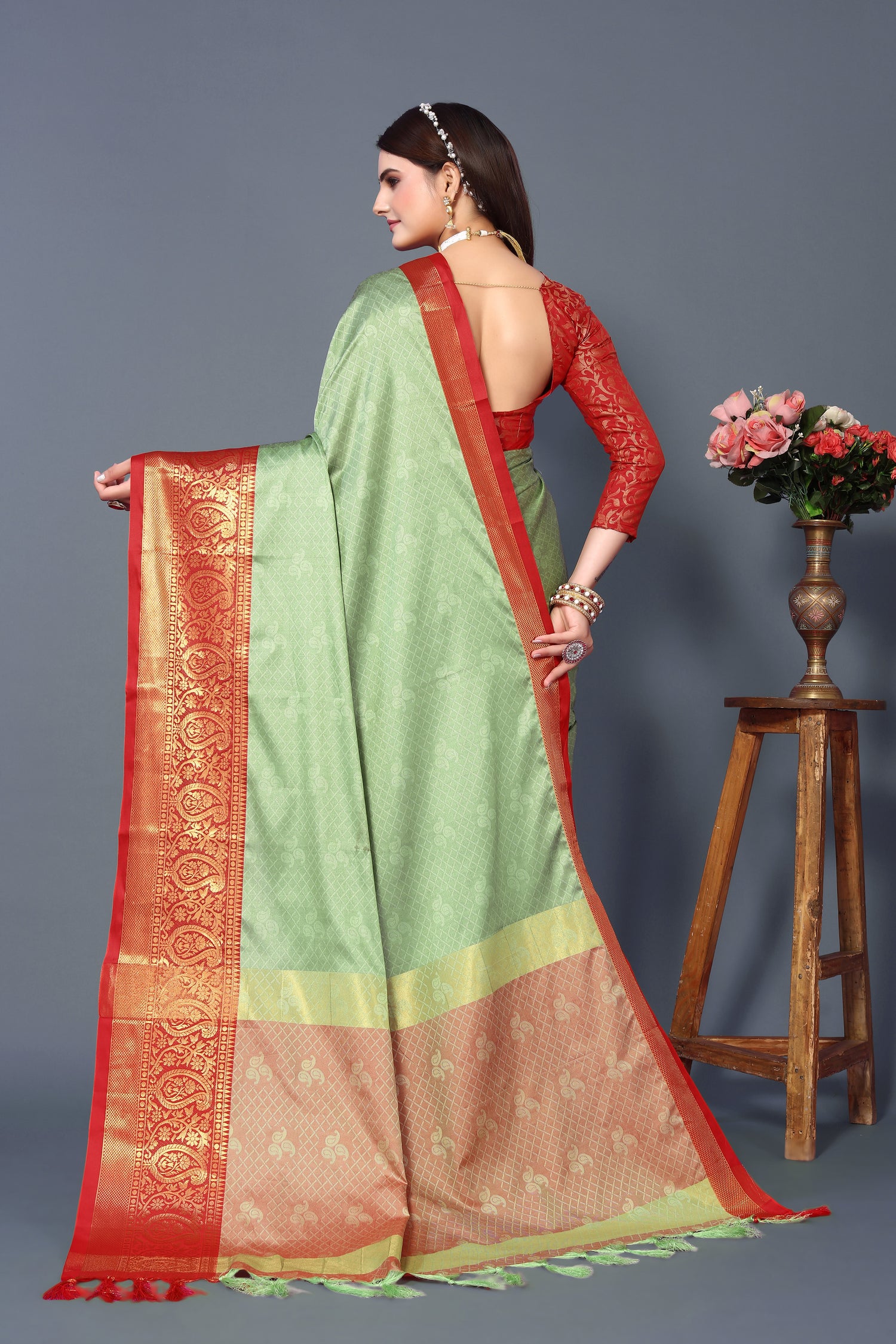 Green Color Heavy Rubina Silk Saree