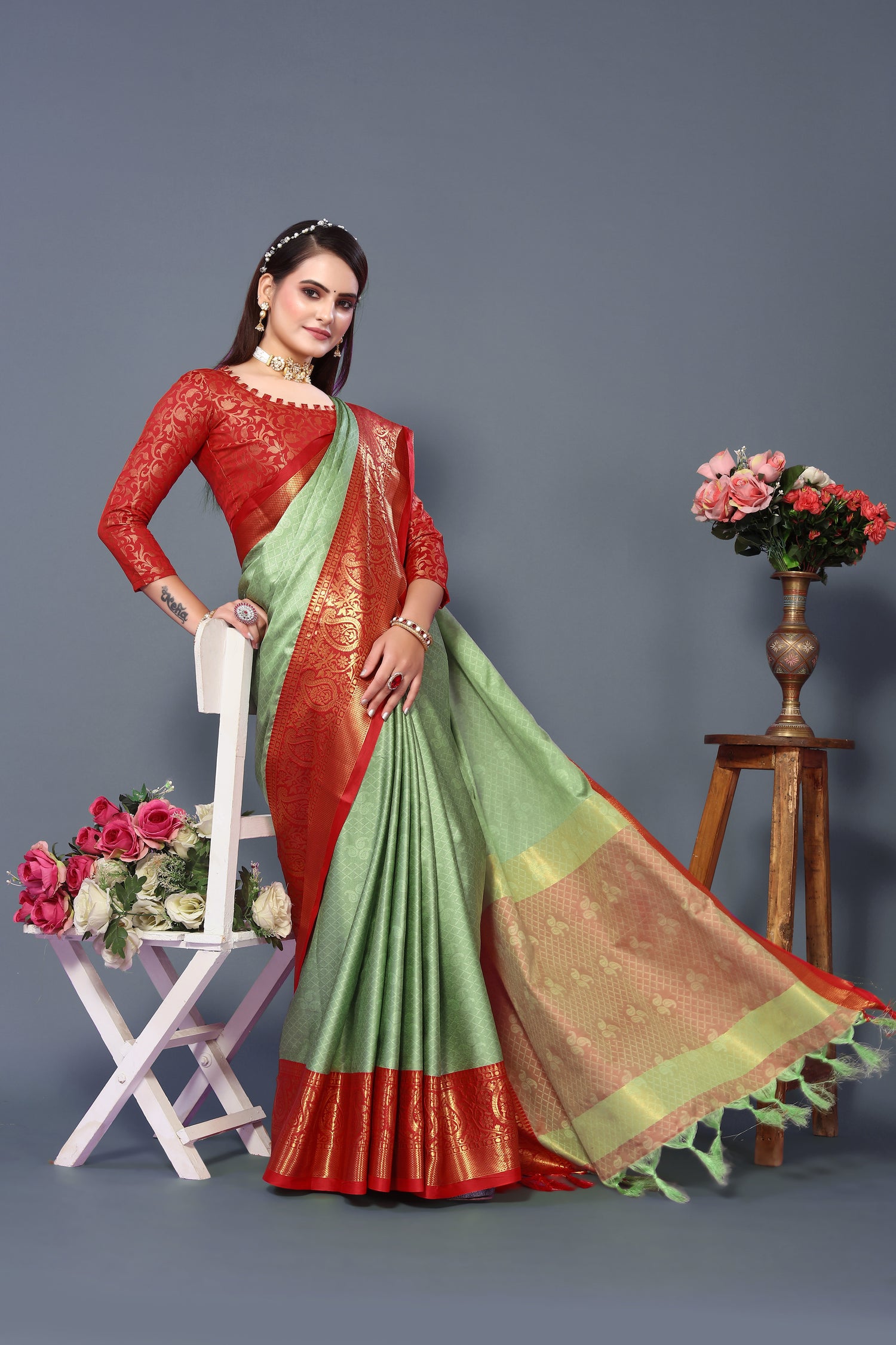 Green Color Heavy Rubina Silk Saree