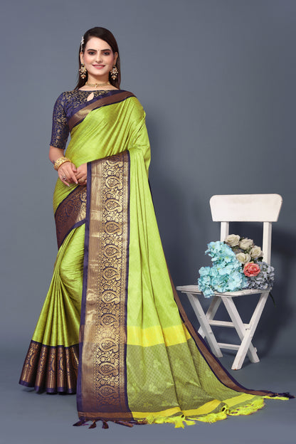 Traditional Green Color Rubina Silk Saree