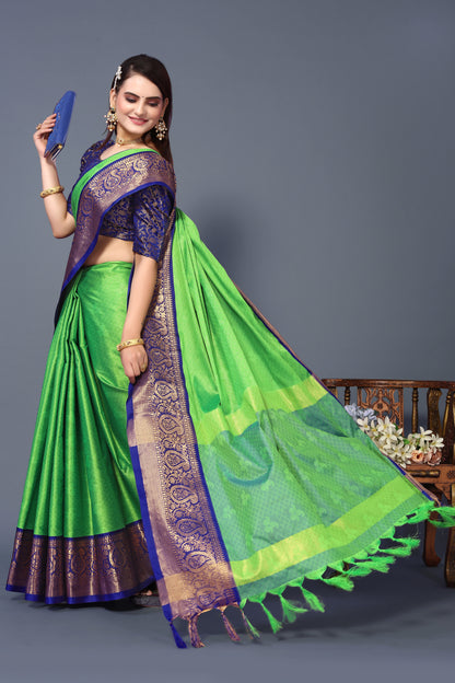 Pure Rubina Silk Trending Green Saree