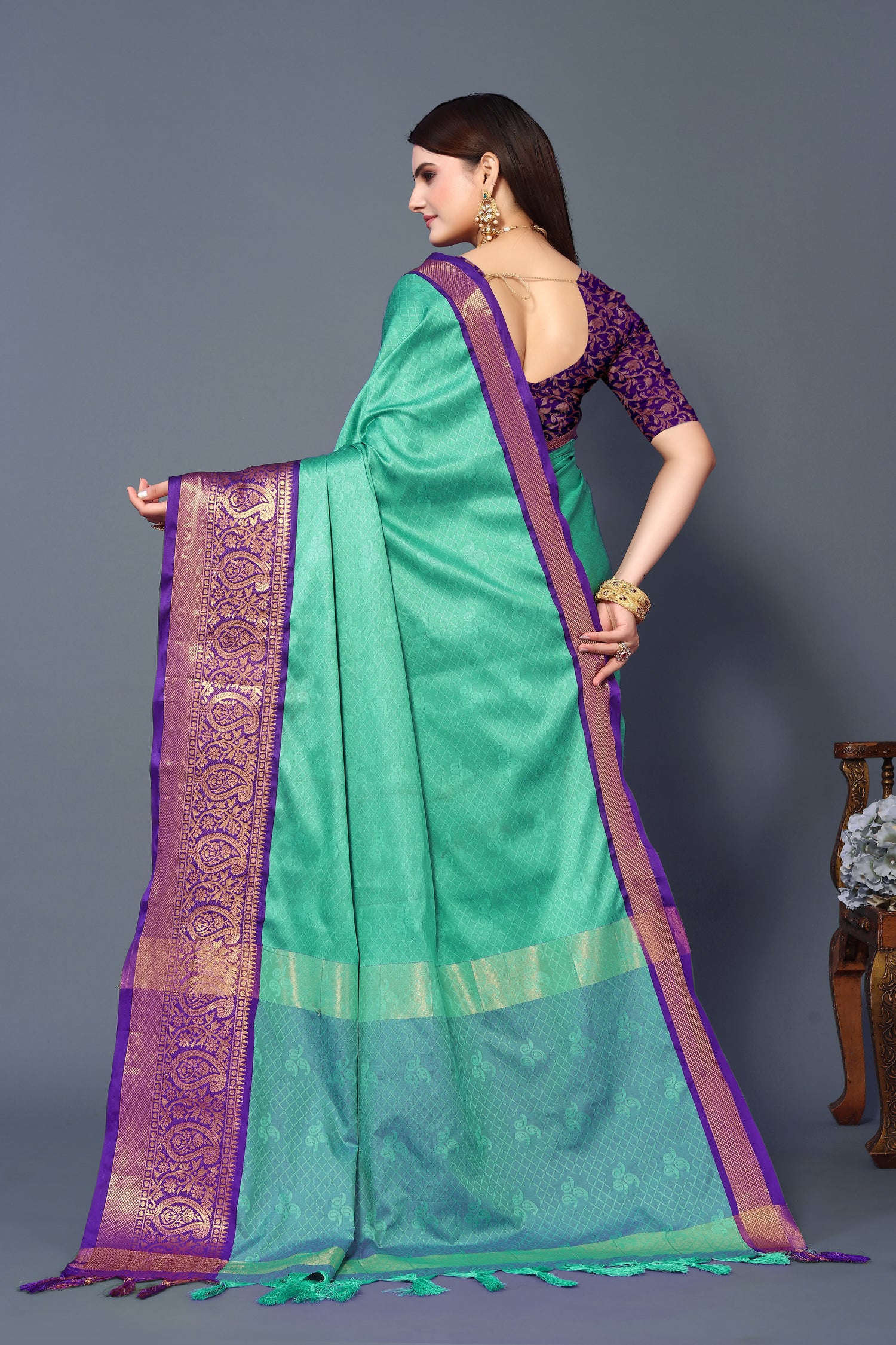 Stylish Blue Color Rubina Silk Saree