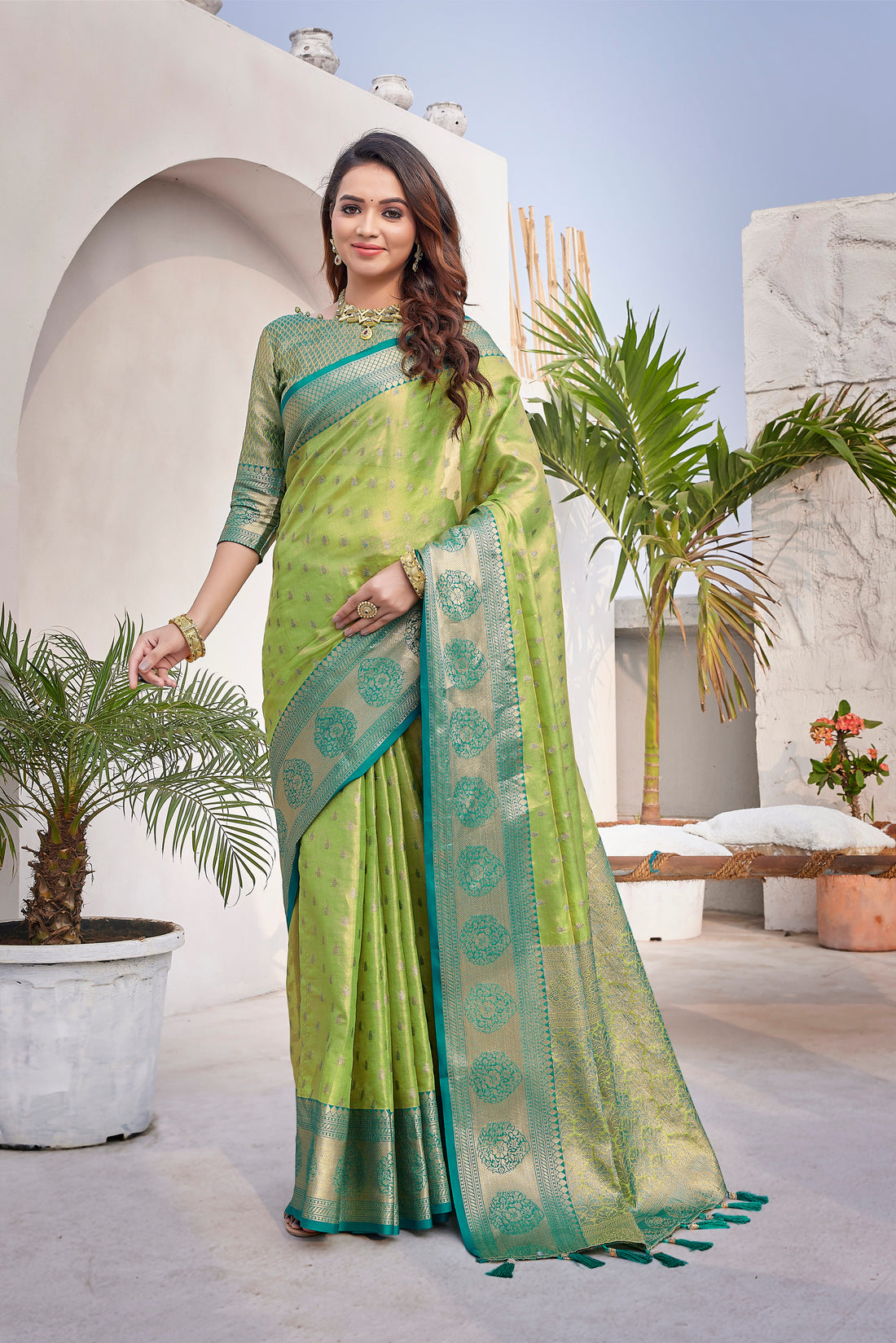 New Collection Green Color Silk Saree