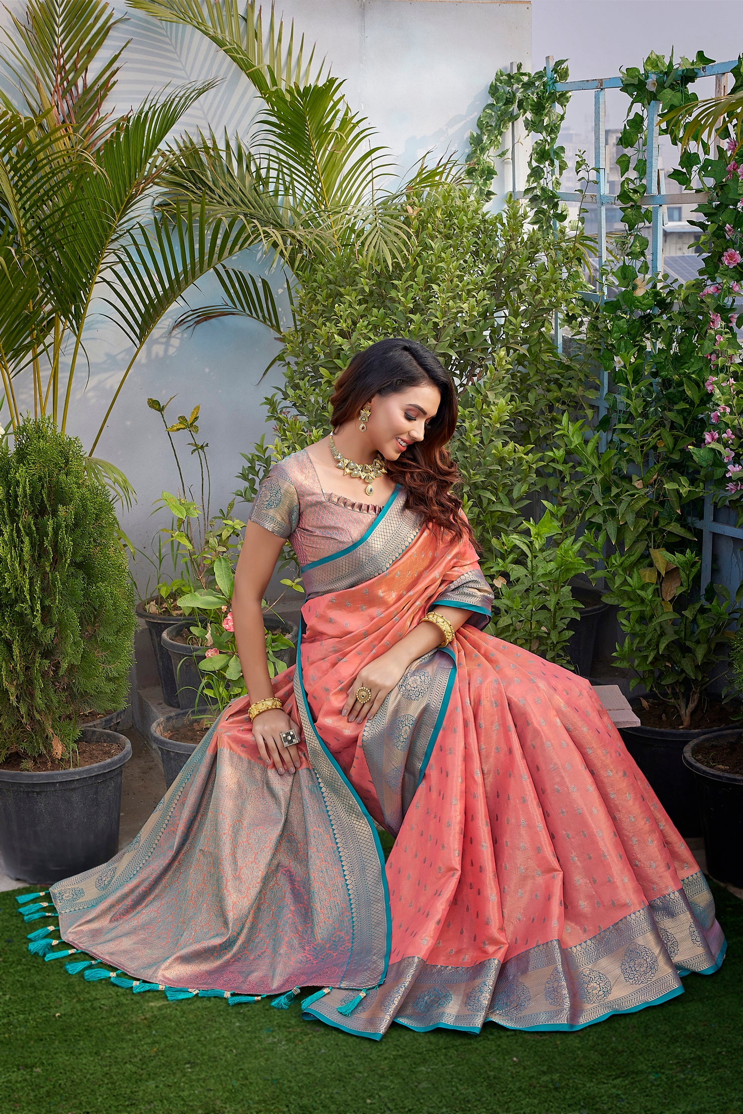 Pure Silk Latest Design Pink Saree