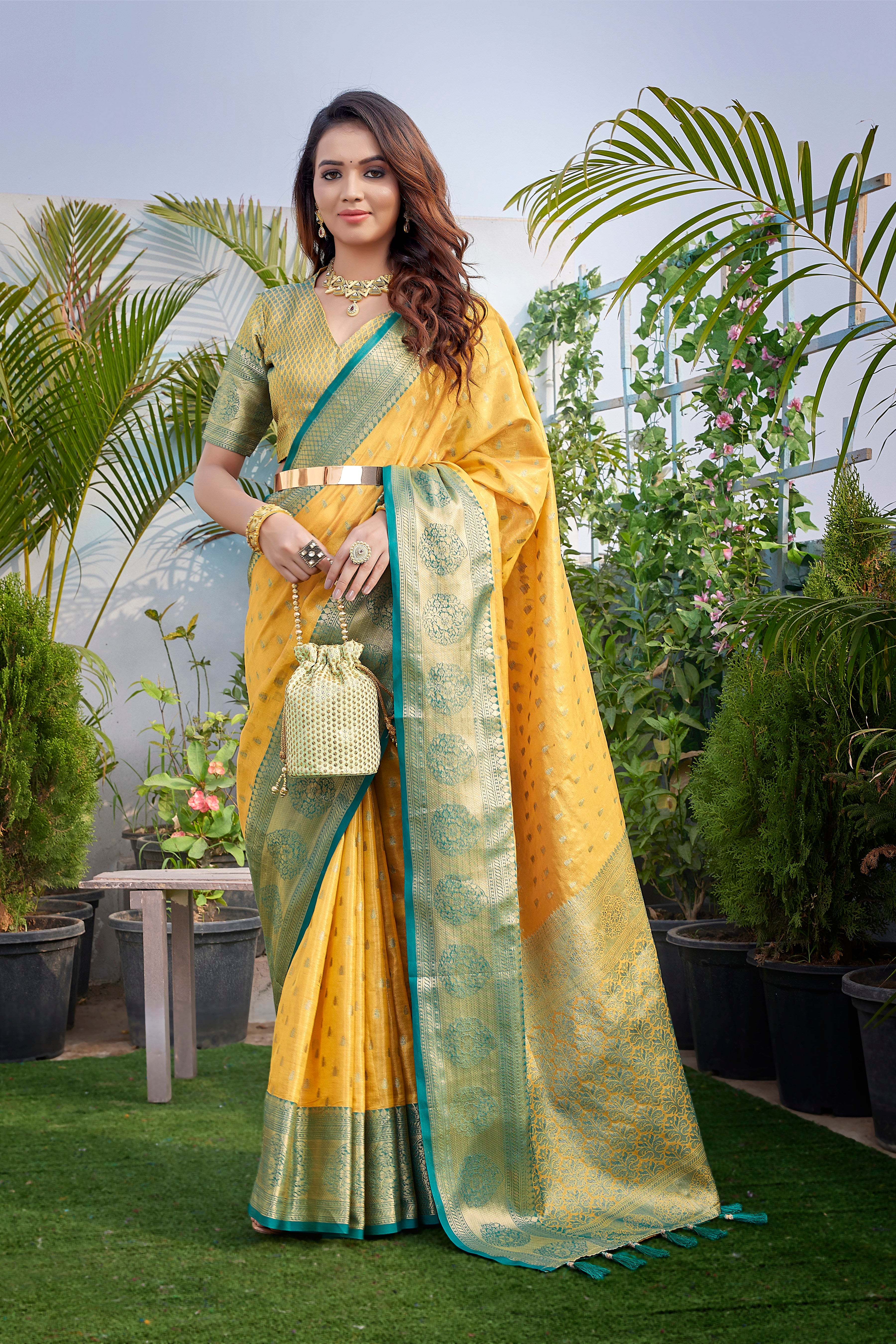 Yellow Color Trending Silk Saree