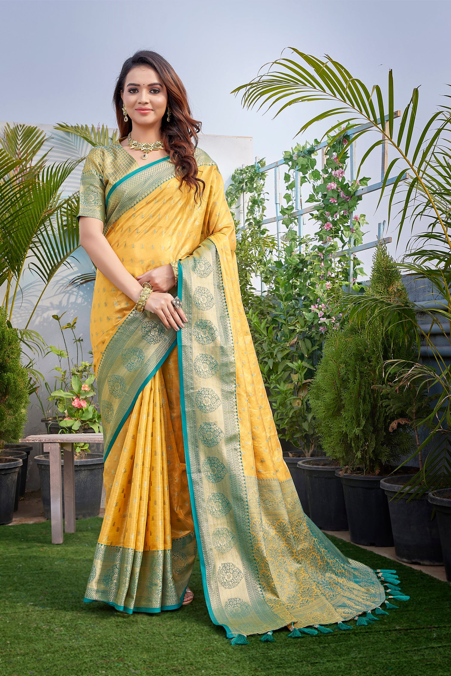 Yellow Color Trending Silk Saree